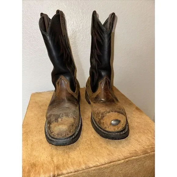 Vintage RED WING 4212 PECOS Brown‎ Leather Steel-Toe Cowboy Boots MENS 8 - Picture 3 of 7